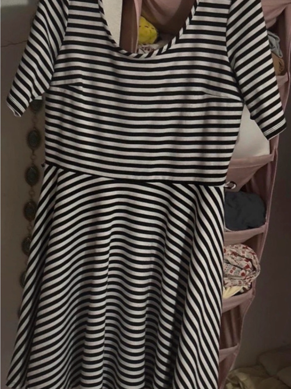 torrid Black and White Striped Fit-and-Flare Dress